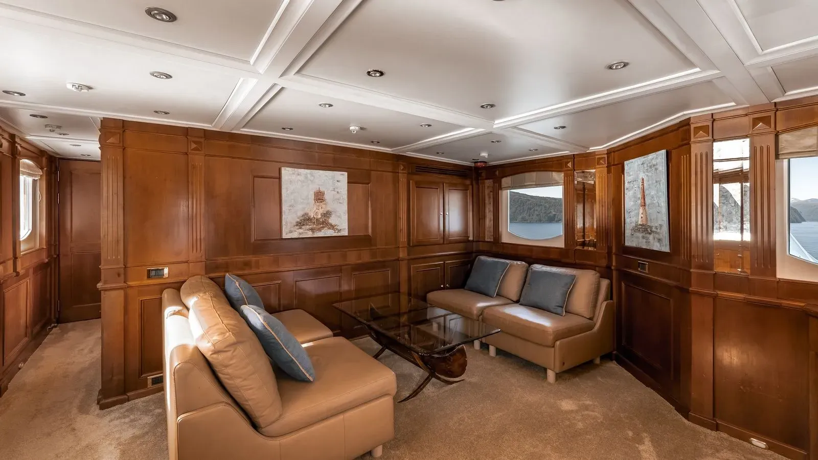 Lower lounge viewed from the opposite seating area